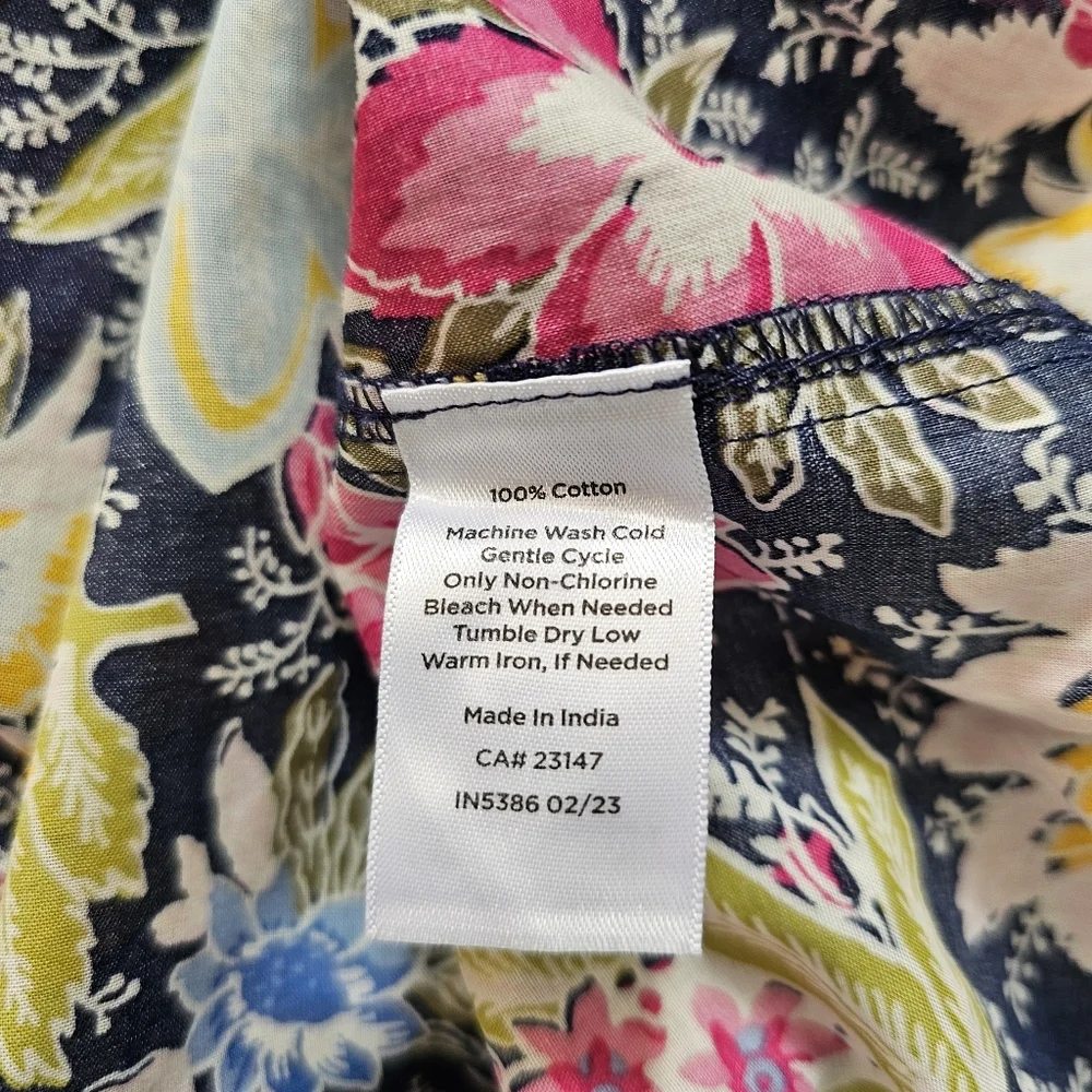 Talbots Cotton button front shirt Lush Garden size XL - Picture 7 of 7